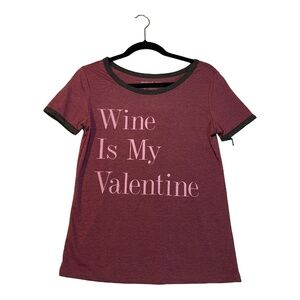 Weekend Soul T-Shirt Womens Size Small Burgundy Wine is my valentine Graphic